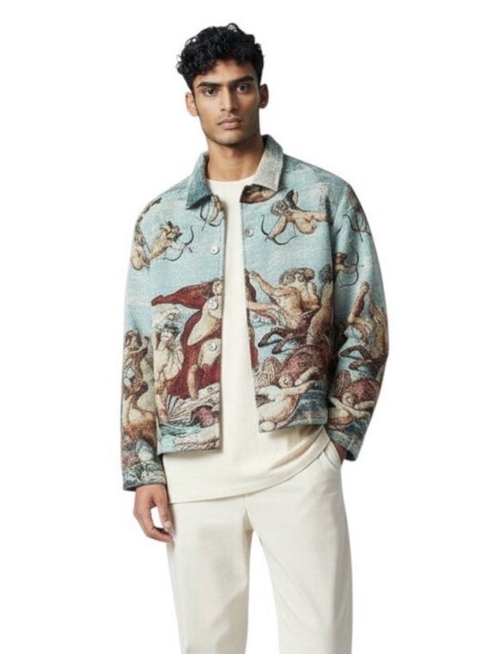 Rebel Vengeance Men’s “The Triumph Of Galatea” Woven Art Tapestry Jacket Size M